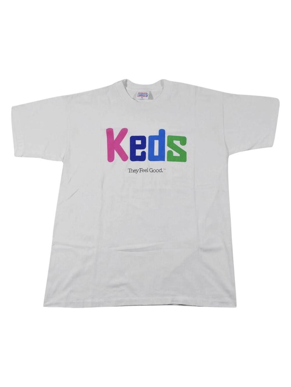 Vintage Keds They Feel Good 90s Sneaker Shoes Brand White Shirt Size X-Large